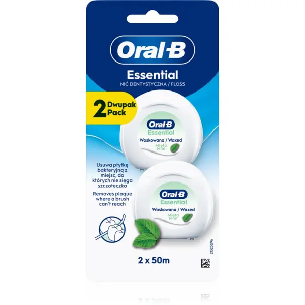 Oral-B Oral-B Essential Floss Mint восъчен конец за зъби с вкус на мента 2x50 м