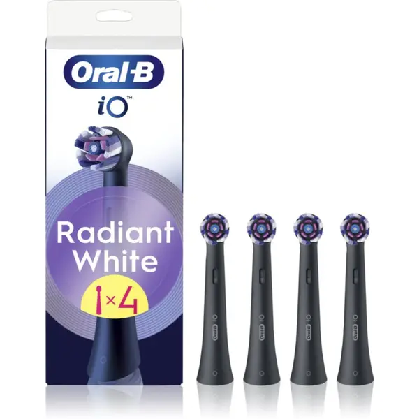 Oral-B Oral-B iO Radiant White резервни глави за четка за зъби с избелващи влакна Black 4 бр.
