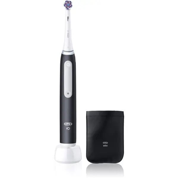 Oral-B Oral-B iO White Clean електрическа четка за зъби с калъф за зарядно устройство Matte Black 1 бр.