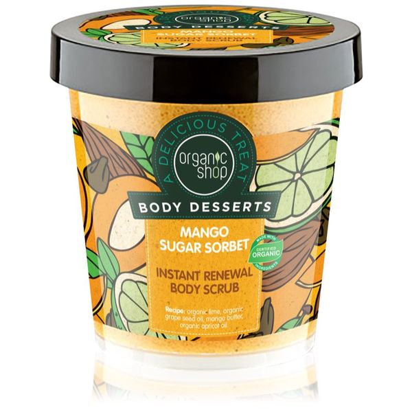 Organic Shop Organic Shop Body Desserts Mango Sugar Sorbet обновяващ захарен пилинг за тяло 450 мл.