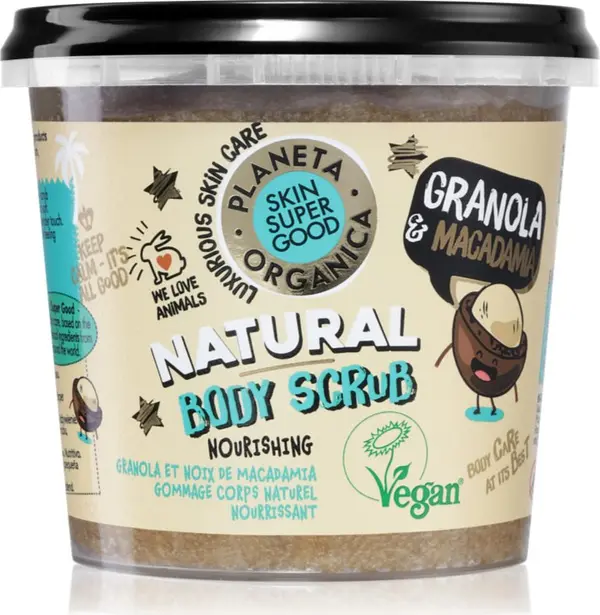 Organic Shop Organic Shop Skin Super Good Granola & Macadamia подхранващ скраб за тяло 360 мл.