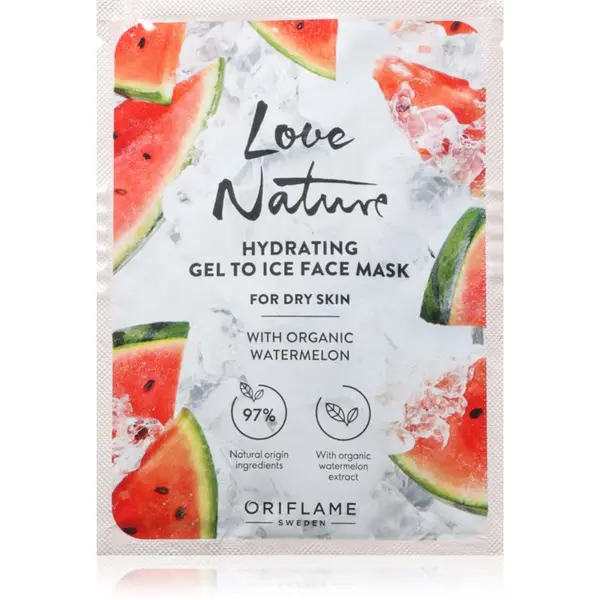 Oriflame Oriflame Love Nature Gel To Ice Organic Watermelon хидратираща маска за лице за суха кожа 10 мл.