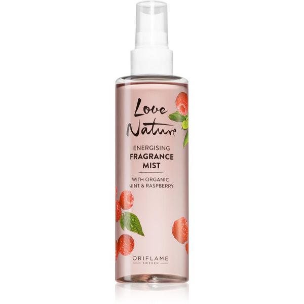 Oriflame Oriflame Love Nature Organic Mint & Raspberry освежаващ спрей за тяло с аромат на малини 200 мл.