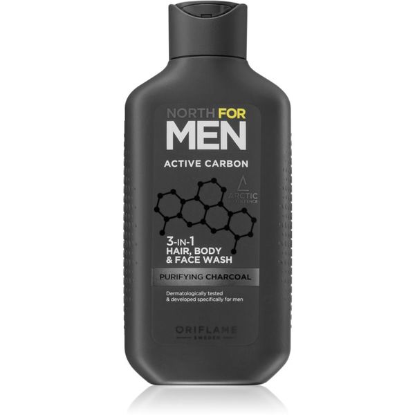 Oriflame Oriflame North for Men Active Carbon освежаващ душ гел 3 в 1 250 мл.