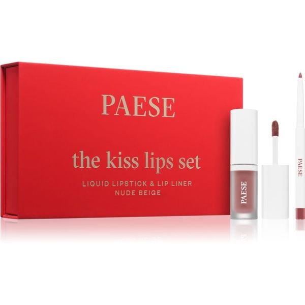 Paese Paese The Kiss Lips Set подаръчен комплект 01 Nude Beige цвят