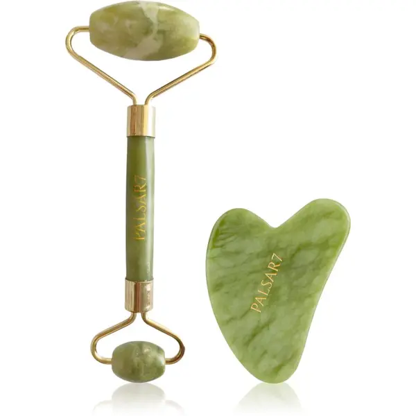 PALSAR7 PALSAR7 Massage Roller and Guasha Green Xiuyan Jade масажно валяче за лице и масажно приспособление