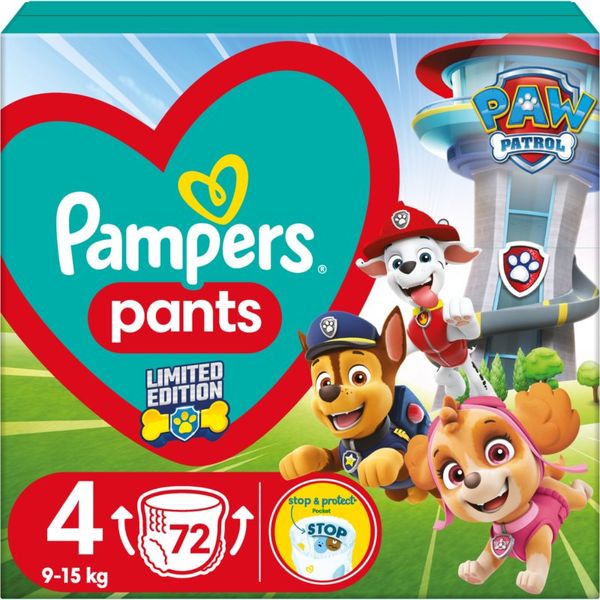 Pampers Pampers Active Baby Pants Paw Patrol Size 4 еднократни пелени гащички 9-15 kg 72 бр.