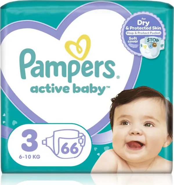 Pampers Pampers Active Baby Size 3 еднократни пелени 6-11 kg 66 бр.