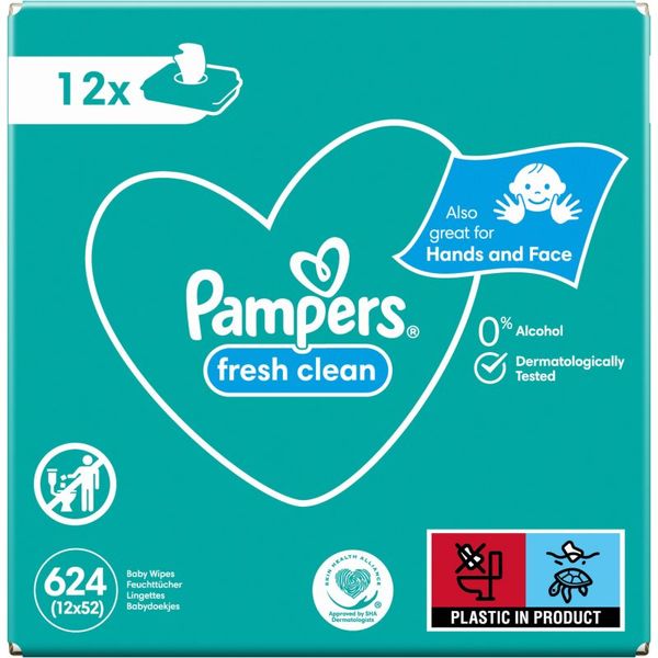 Pampers Pampers Fresh Clean мокри почистващи кърпички за деца за чувствителна кожа 12x52 бр.