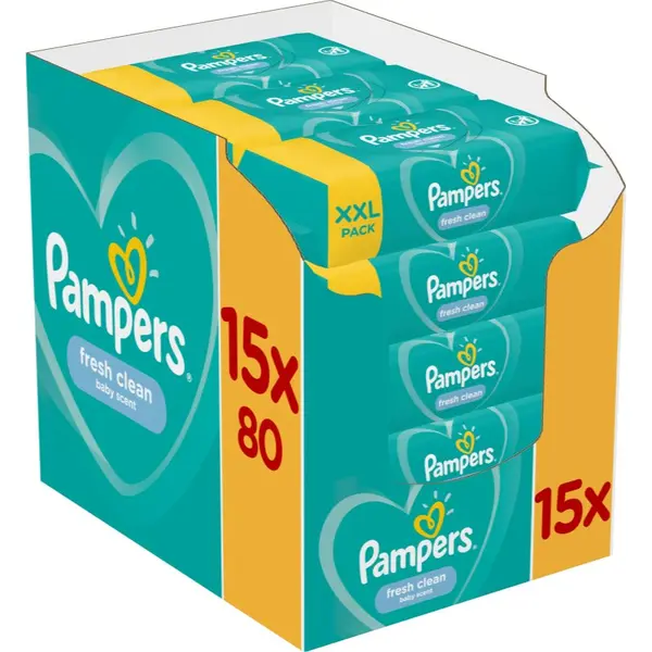 Pampers Pampers Fresh Clean мокри почистващи кърпички за деца за чувствителна кожа 15x80 бр.