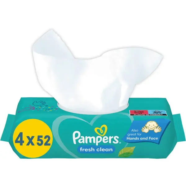 Pampers Pampers Fresh Clean мокри почистващи кърпички за деца за чувствителна кожа 4x52 бр.