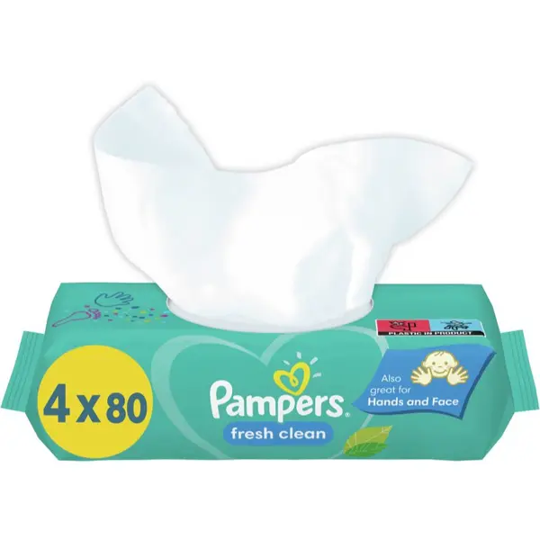 Pampers Pampers Fresh Clean мокри почистващи кърпички за деца за чувствителна кожа 4x80 бр.