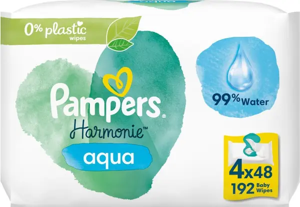 Pampers Pampers Harmonie Aqua мокри почистващи кърпички за деца 4x48 бр.