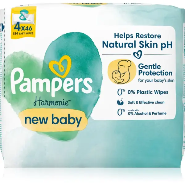 Pampers Pampers Harmonie New Baby мокри почистващи кърпички за деца 4x46 бр.