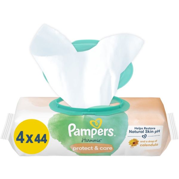 Pampers Pampers Harmonie Protect&Care мокри почистващи кърпички за деца с невен 176 бр.