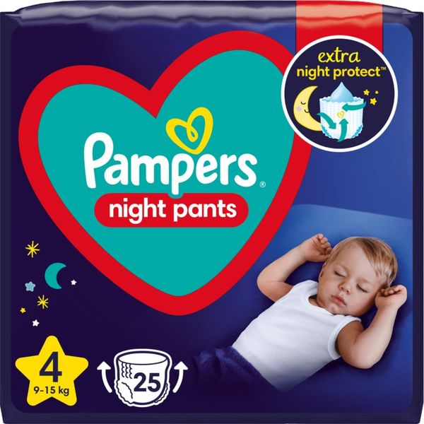 Pampers Pampers Night Pants Size 4 еднократни пелени гащички за нощ 9-15 kg 25 бр.