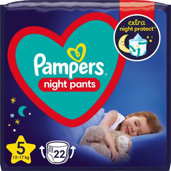 Pampers Pampers Night Pants Size 5 еднократни пелени гащички за нощ 12-17 kg 22 бр.