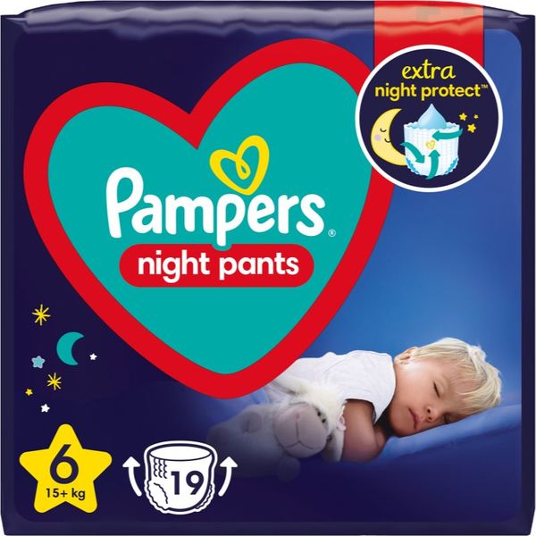 Pampers Pampers Night Pants Size 6 еднократни пелени гащички за нощ 15+ kg 19 бр.