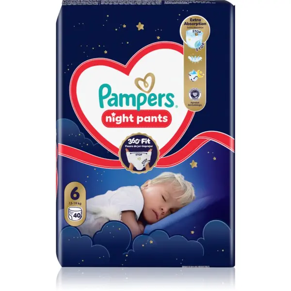 Pampers Pampers Night Pants Size 6 еднократни пелени гащички за нощ 40 бр.