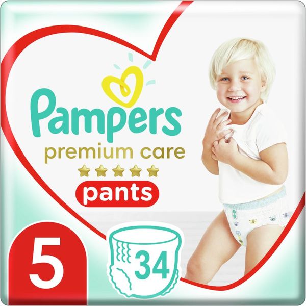 Pampers Pampers Premium Care Pants Junior Size 5 еднократни пелени гащички 12-17 kg 34 бр.