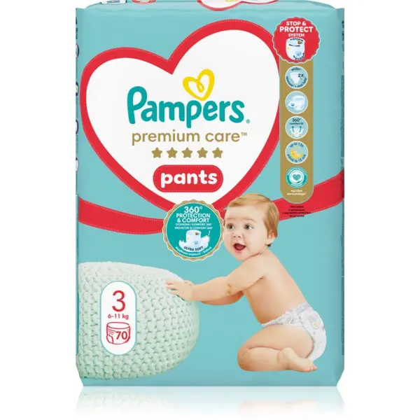 Pampers Pampers Premium Care Pants Size 3 еднократни пелени гащички 6-11 kg 70 бр.