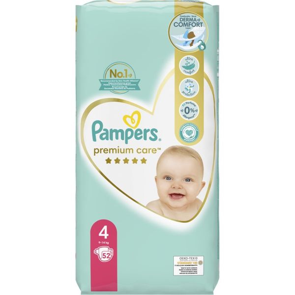 Pampers Pampers Premium Care Size 4 еднократни пелени 9-14 kg 52 бр.