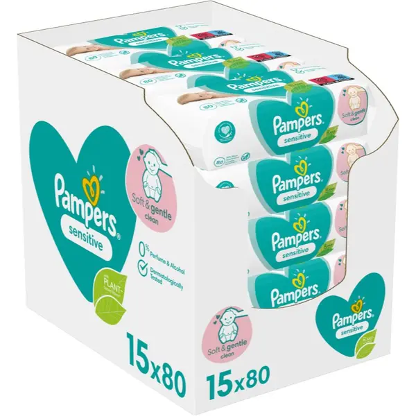 Pampers Pampers Sensitive мокри почистващи кърпички за деца за чувствителна кожа 15x80 бр.