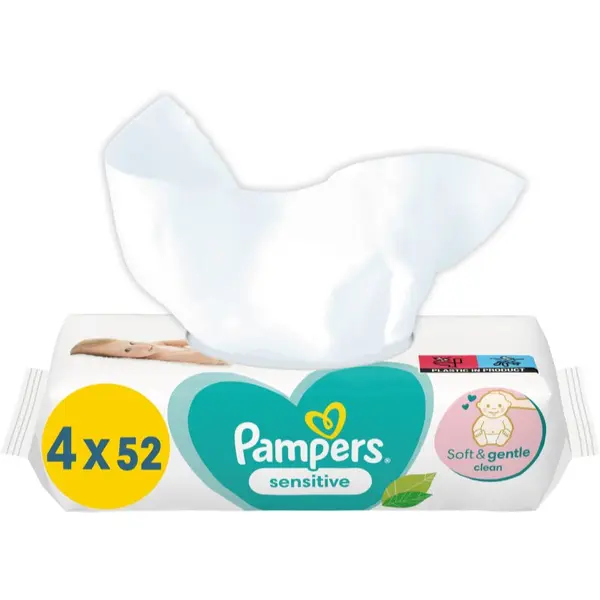 Pampers Pampers Sensitive мокри почистващи кърпички за деца за чувствителна кожа 4x52 бр.