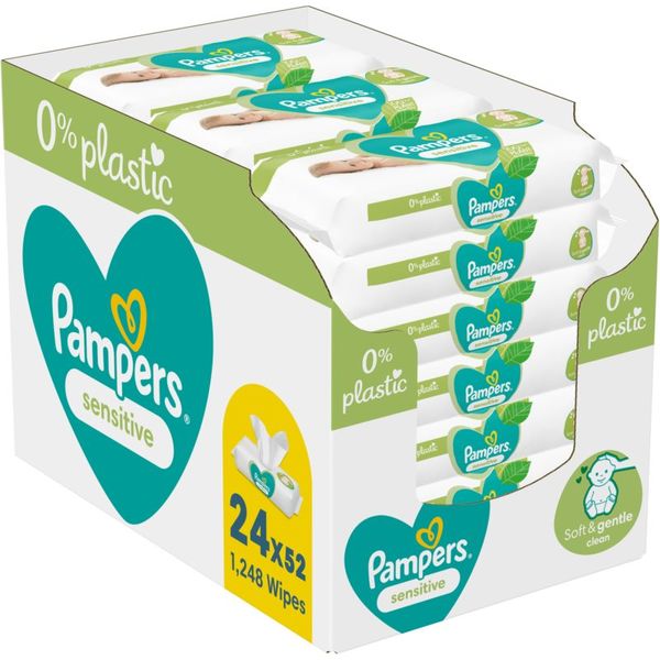 Pampers Pampers Sensitive Plastic Free мокри почистващи кърпички за деца за чувствителна кожа 24x52 бр.