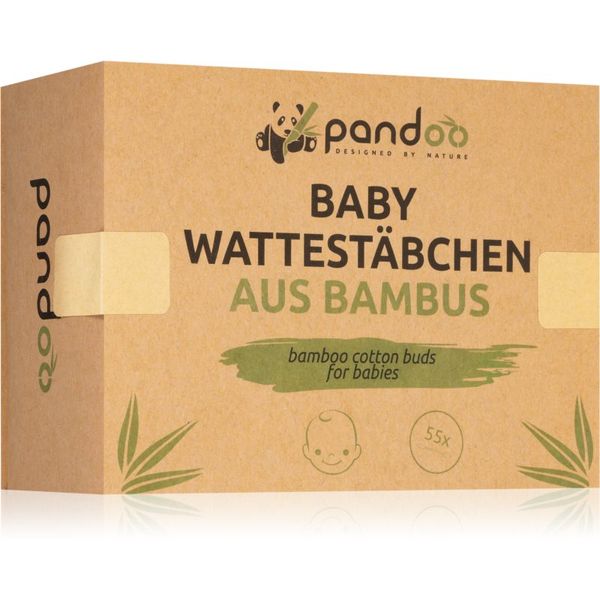 Pandoo Pandoo Bamboo Cotton Buds for Babies клечки за уши за деца 55 бр.