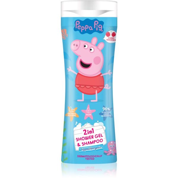 Peppa Pig Peppa Pig Shower gel & Shampoo душ гел и шампоан 2 в 1 за деца Cherry 300 мл.