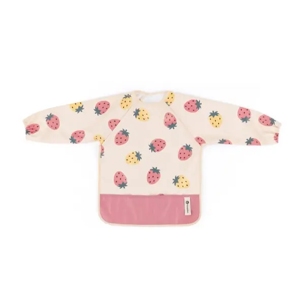 Petite&Mars Petite&Mars Ben лигавник с дълги ръкави 2 y+ Beige Strawberries 1 бр.