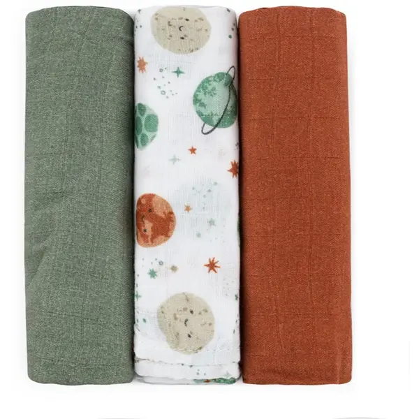 Petite&Mars Petite&Mars Moussy пелени от плат Celestial Planets 68 x 68 cm 3 бр.