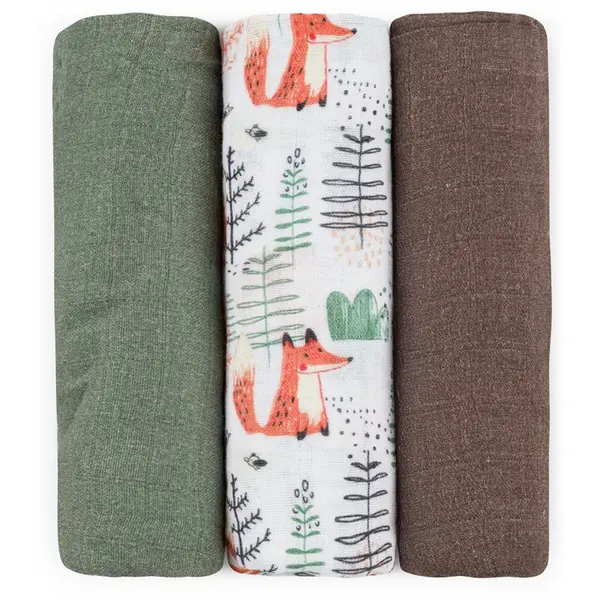 Petite&Mars Petite&Mars Moussy пелени от плат Forest Fox 68 x 68 cm 3 бр.