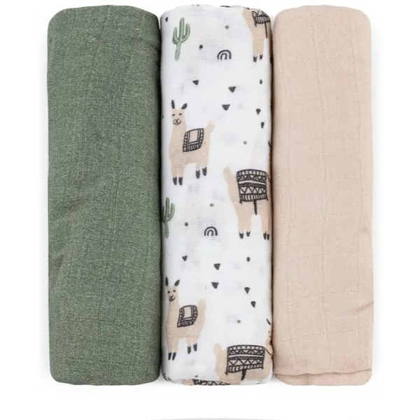 Petite&Mars Petite&Mars Moussy пелени от плат Llama Vibes 68 x 68 cm 3 бр.