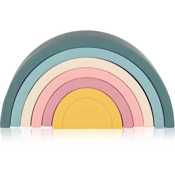 Petite&Mars Petite&Mars Rainbow 12m+ играчка за подреждане Misty Green 1 бр.