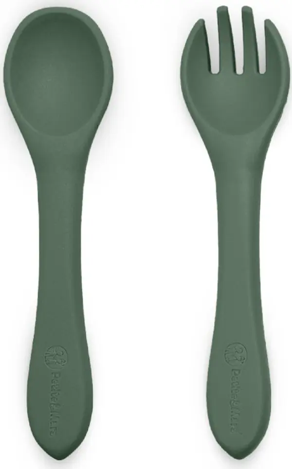 Petite&Mars Petite&Mars Take&Match Silicone Cutlery прибор Misty Green 6 m+ 2 бр.