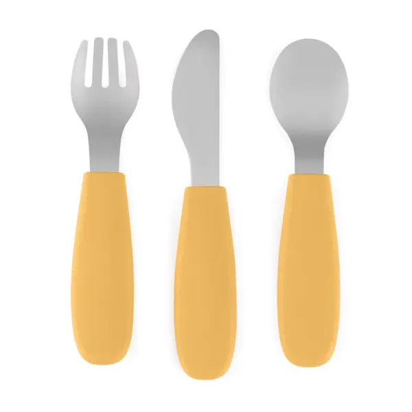 Petite&Mars Petite&Mars Take&Match Stainless Steel Cutlery Set прибор за деца Ochre 12m+ 3 бр.