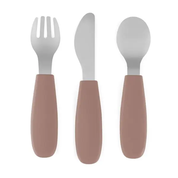 Petite&Mars Petite&Mars Take&Match Stainless Steel Cutlery Set прибор за деца Velvet Latte 12m+ 3 бр.