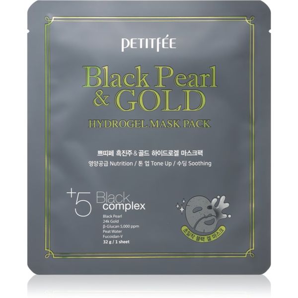 Petitfée Petitfée Black Pearl & Gold интензивна хидрогелна маска с 24 каратово злато 32 гр.