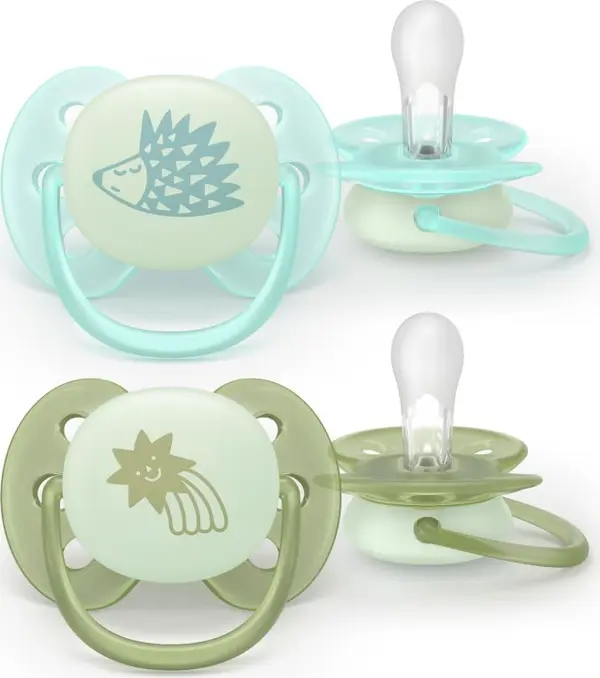 Philips Avent Philips Avent Ultrasoft Night SCF094/01 0-6m биберон Neutral 2 бр.