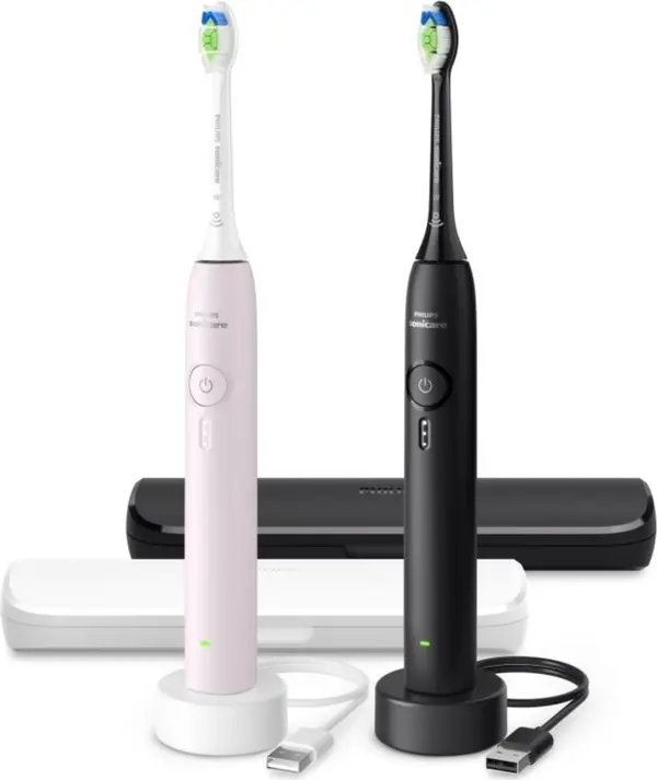 Philips Philips Sonicare 3100 HX4072/42 звукова електрическа четка за зъби ДУО ОПАКОВКА Pink & Black 1 бр.