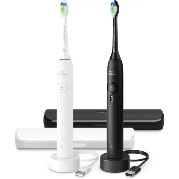 Philips Philips Sonicare 3100 HX4072/73 звукова електрическа четка за зъби ДУО ОПАКОВКА Black & White 1 бр.