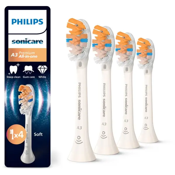 Philips Philips Sonicare Premium All-in-One HX9094/87 резервни глави за четка за зъби White 4 бр.
