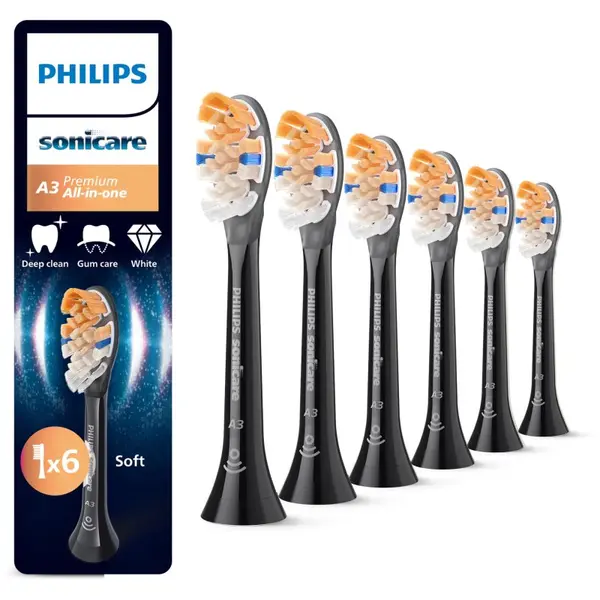 Philips Philips Sonicare Premium All-in-One HX9096/88 резервни глави за четка за зъби Black 6 бр.