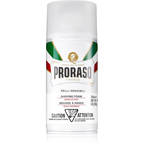 Proraso Proraso White пяна за бръснене за чувствителна кожа на лицето 300 мл.