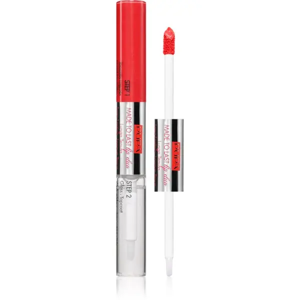 PUPA Milano PUPA Milano Made to Last Lip Duo дълготрайно течно червило с блясък цвят 001 - Hot Coral 2x4 мл.