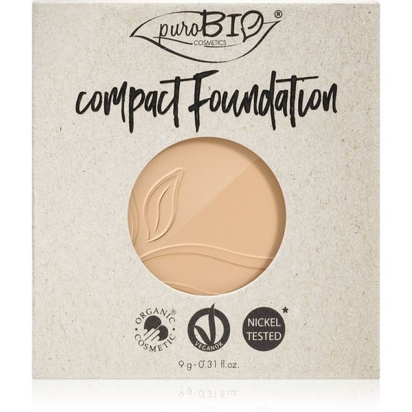 puroBIO Cosmetics puroBIO Cosmetics Compact Foundation компактна пудра и фон дьо тен резервен пълнител SPF 10 цвят 01 9 гр.