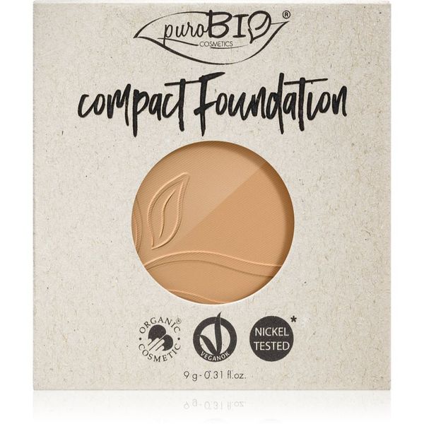 puroBIO Cosmetics puroBIO Cosmetics Compact Foundation компактна пудра и фон дьо тен резервен пълнител SPF 10 цвят 03 9 гр.