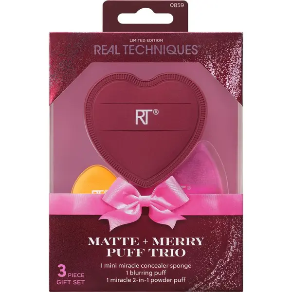 Real Techniques Real Techniques Matte + Merry Puff Trio комплект апликатори